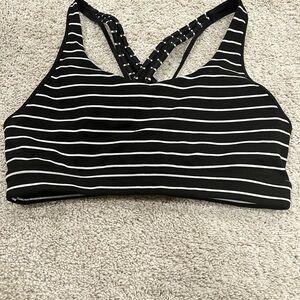 Athleta Black and White Striped Bra